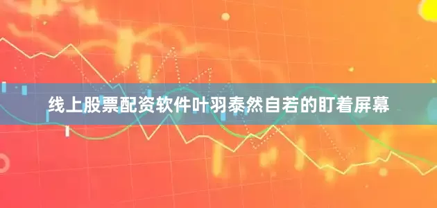 线上股票配资软件叶羽泰然自若的盯着屏幕
