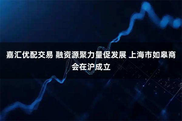 嘉汇优配交易 融资源聚力量促发展 上海市如皋商会在沪成立